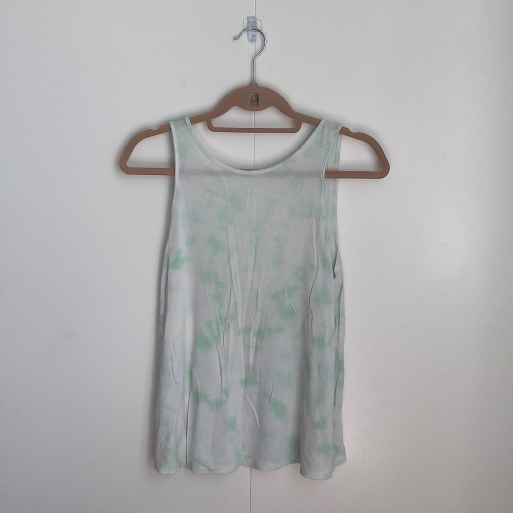 Mossimo Green Tie-Dye Tank Top